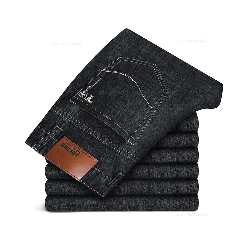 Men's Slim Fit Straight Leg Jeans - Classic Casual Denim Pants for Men