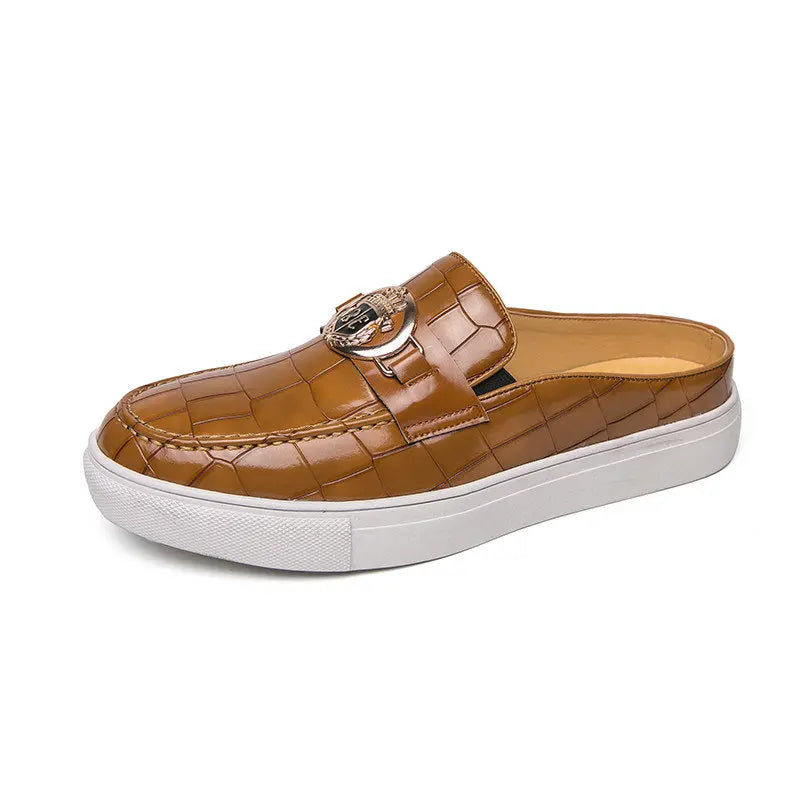 Men's Leather Breathable Loafers - Half Slip-On Dress Shoes