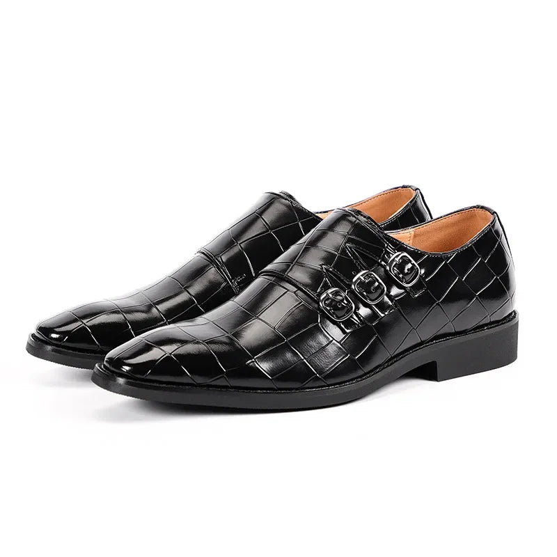 Men's Classic Luxury Faux Leather Slip-On Oxford Dress Shoes - Elegant and Comfortable Footwear