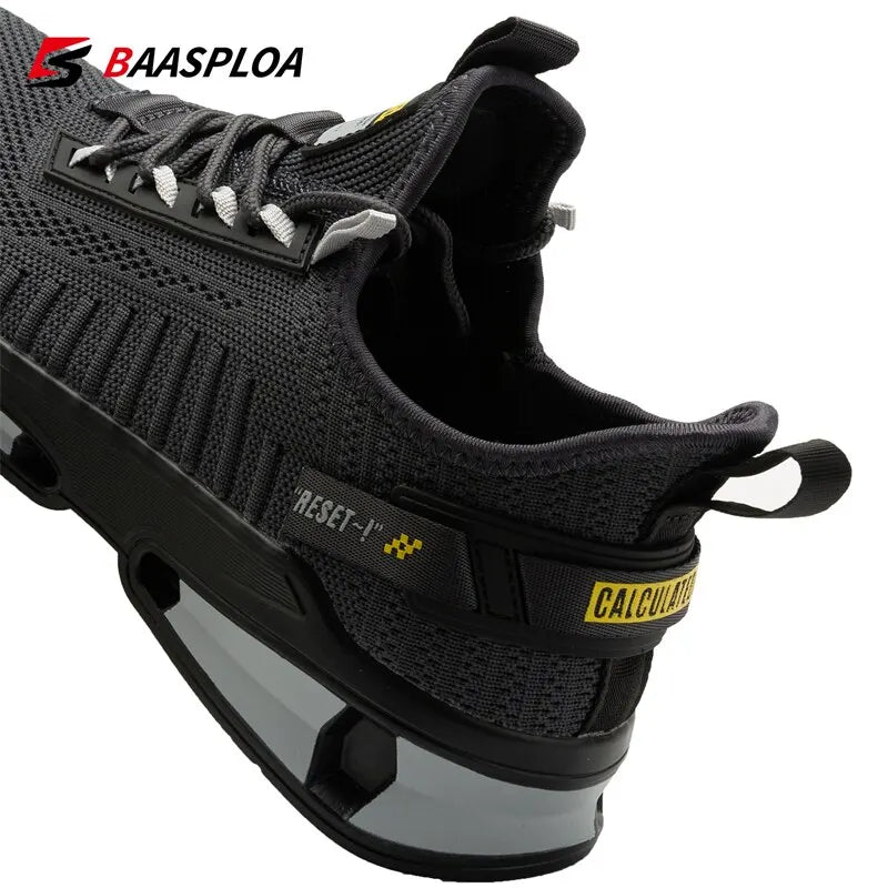 Baasploa Men's Sneakers - Breathable, Anti-Slip, Shock-Absorbing Athletic Shoes