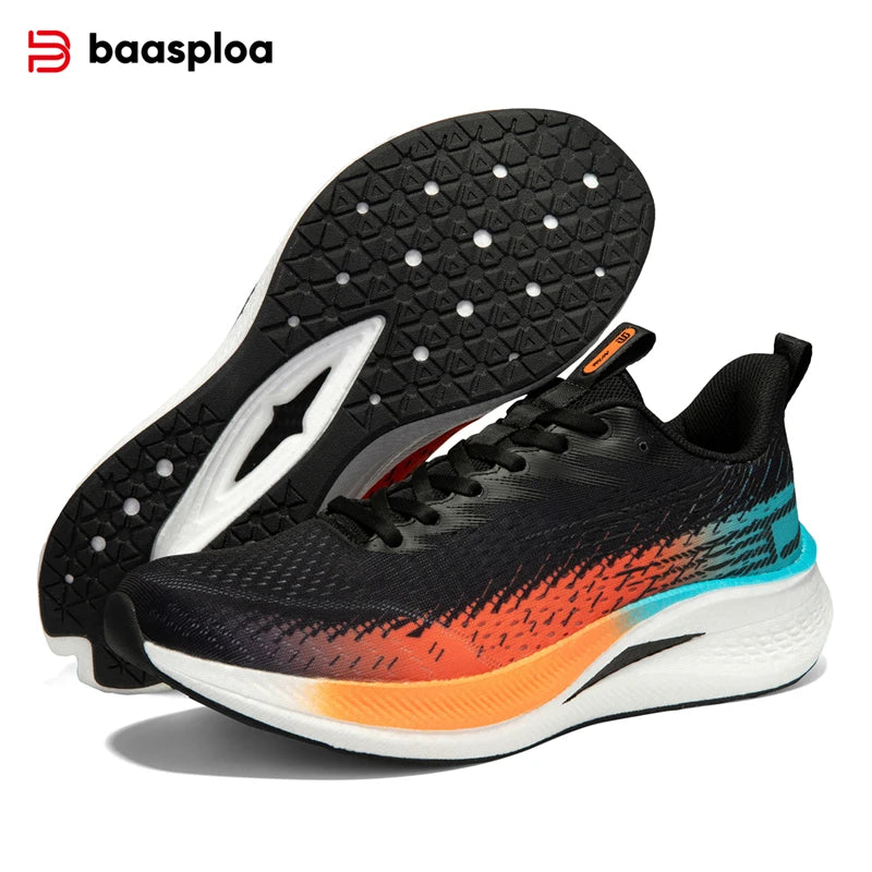 Baasploa Men's Running Shoes - Lightweight Mesh Sneakers with Carbon Plate for Enhanced Performance