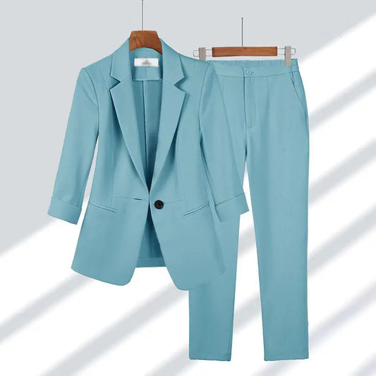 Womens Long Sleeve Pant Sets - Blazer And Pants
