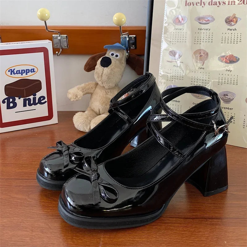 Mary Jane Women's Thick Heeled Pumps - Various colors