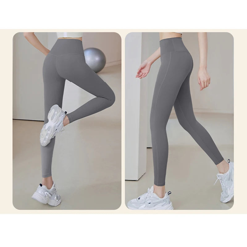 Women's High-Waisted Ribbed Yoga Pants - Various Colors
