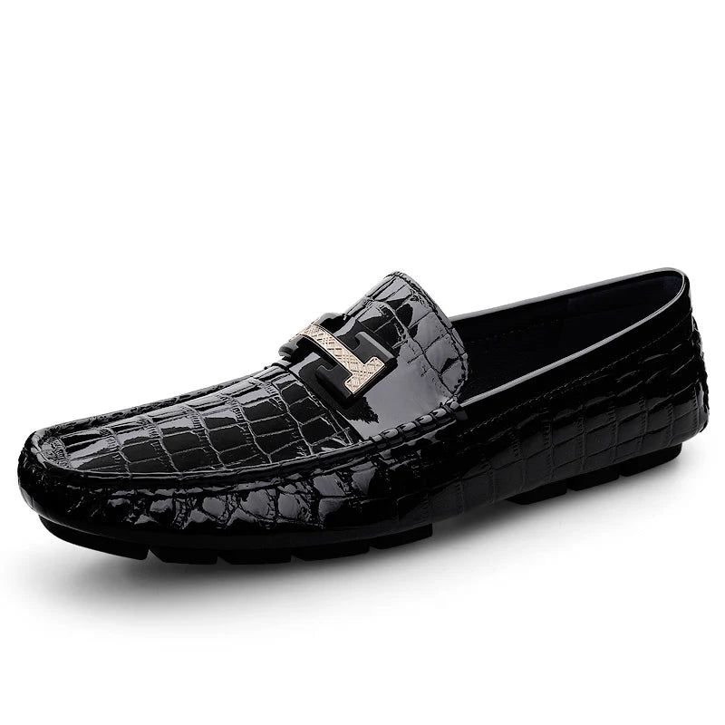 Men's Genuine Leather Slip-On Loafers – Stylish & Comfortable Dress Shoes for Men