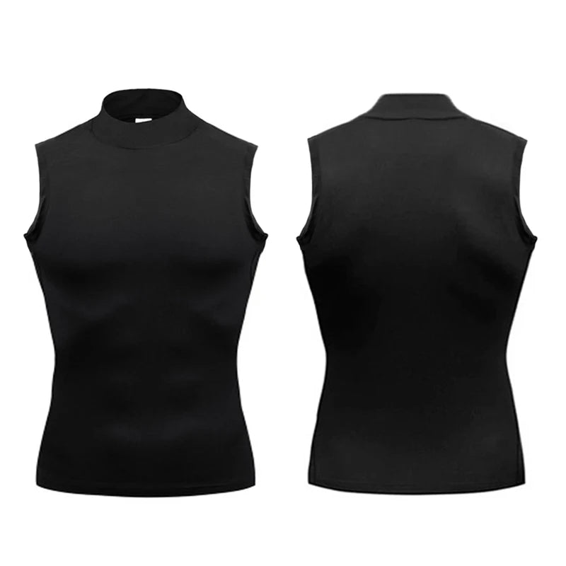 Men's Elastic Quick-Dry Slim Fit Turtleneck Vest