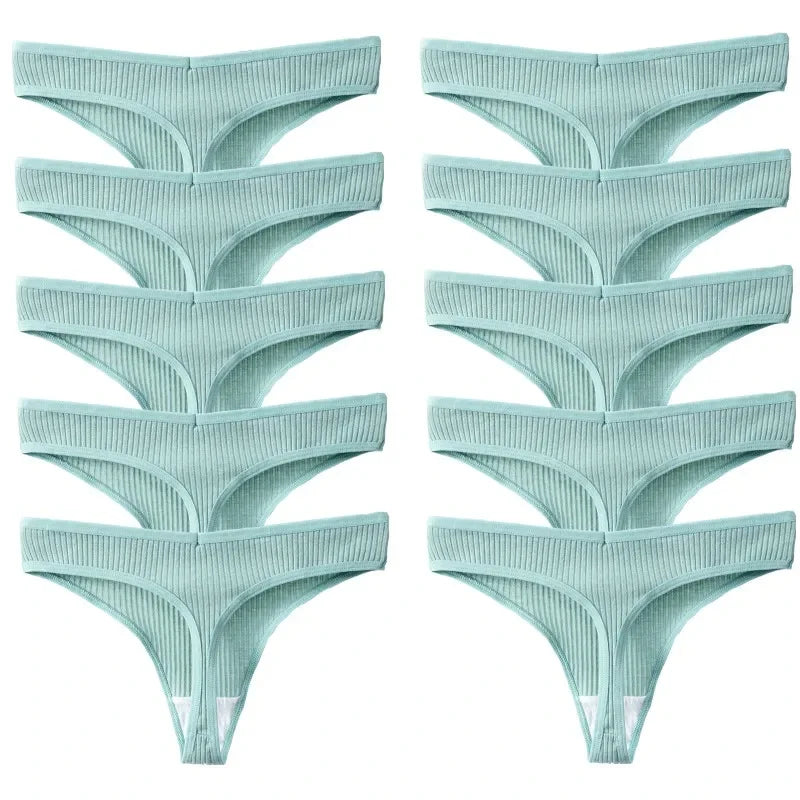 10Pack Women's Cotton Thongs - Comfortable Fit Thong's