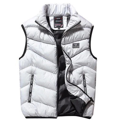 Men's Padded Vest Jacket with Zipper Pockets - Lightweight & Warm