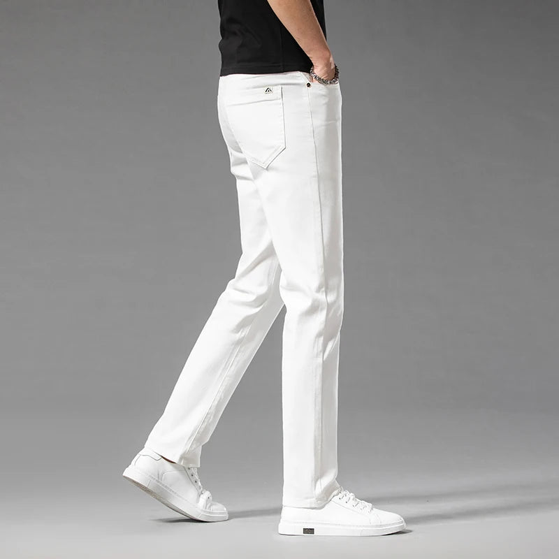 Men's Classic Stretch Straight Trousers - 98% Cotton Comfort Fit