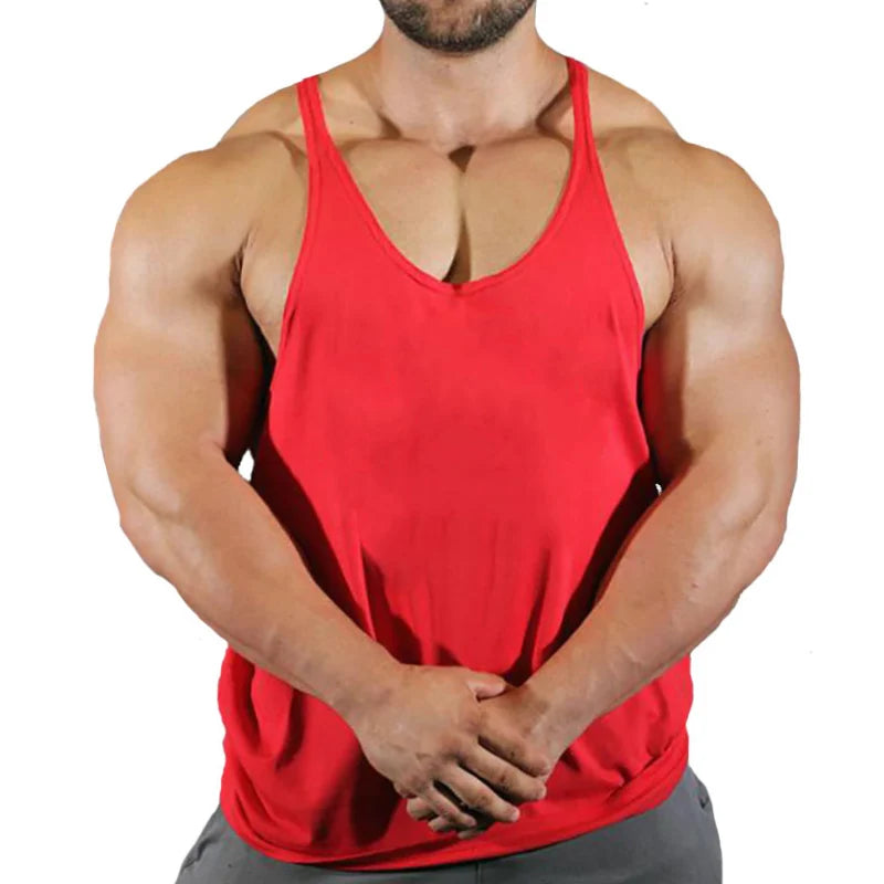 Men's Y-Back Cotton Tank Top – Breathable Activewear Vest