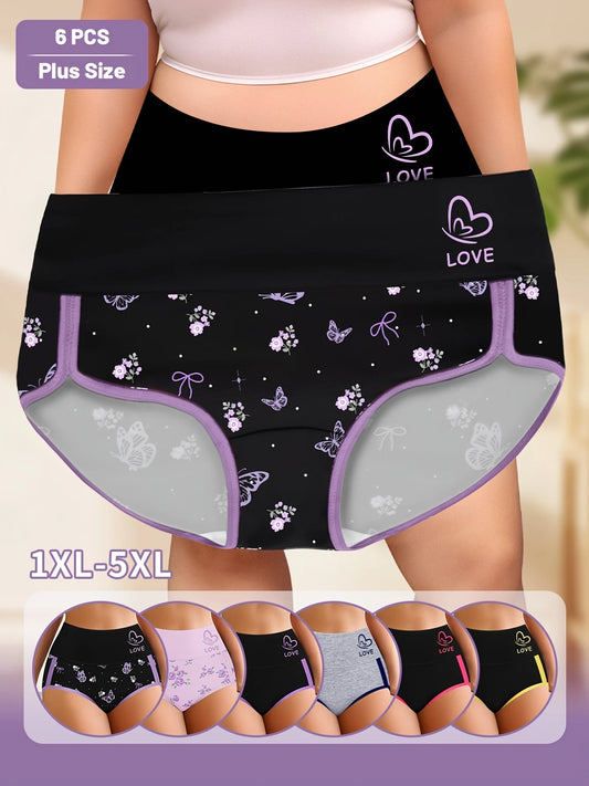 6-Pack Women's Multi-Color Tummy Control Mid-Rise Underwear