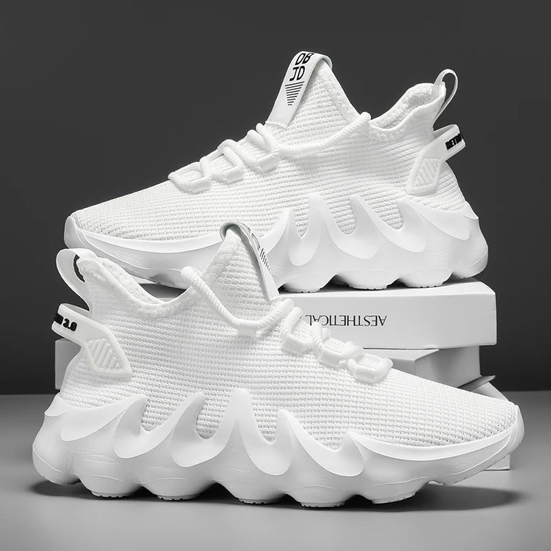 Men's Breathable High Top Lace-Up Sneakers - Various Colors