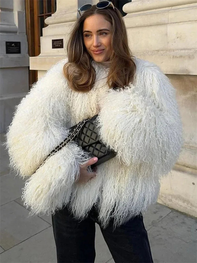 Women's Fluffy Faux Fur Coat & Overcoat – Stylish Warm Winter Outerwear for Women