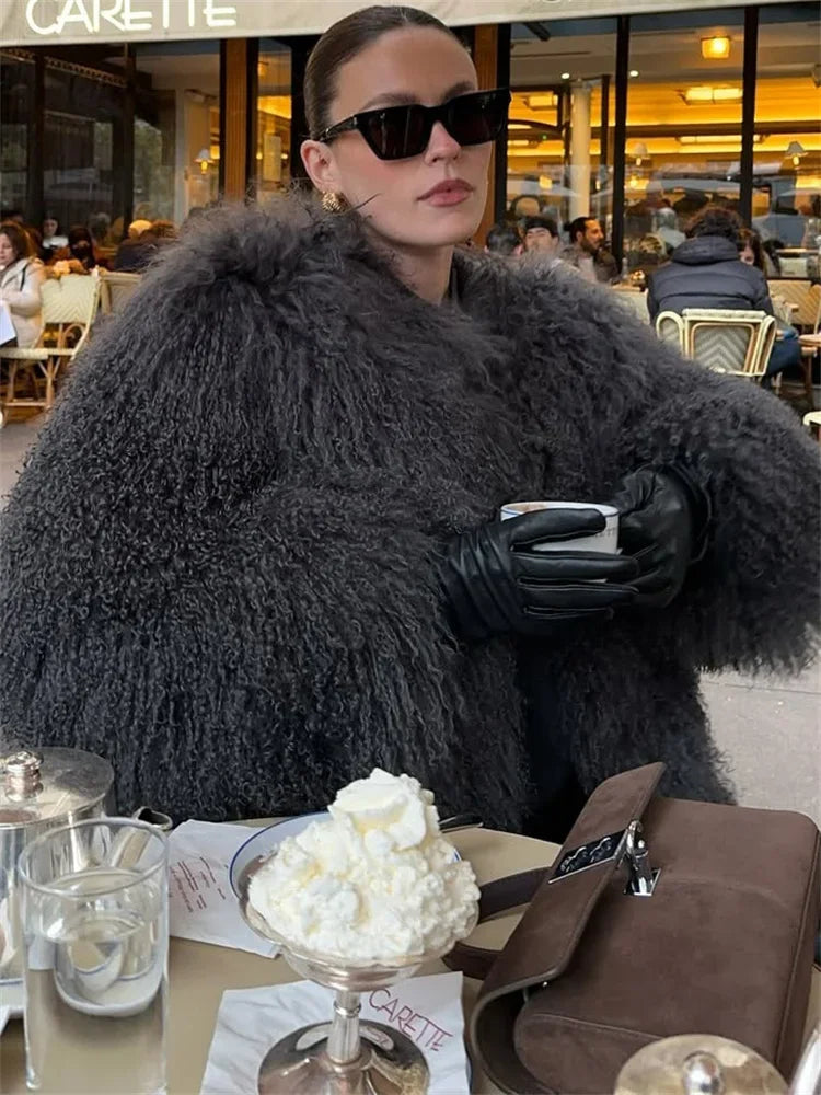 Women's Fluffy Faux Fur Coat & Overcoat – Stylish Warm Winter Outerwear for Women