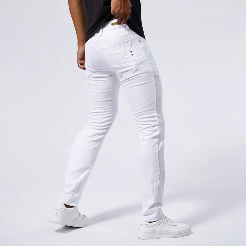 Men's Slim Fit Stretch Denim Jeans – Casual Straight-Leg Slim Fit