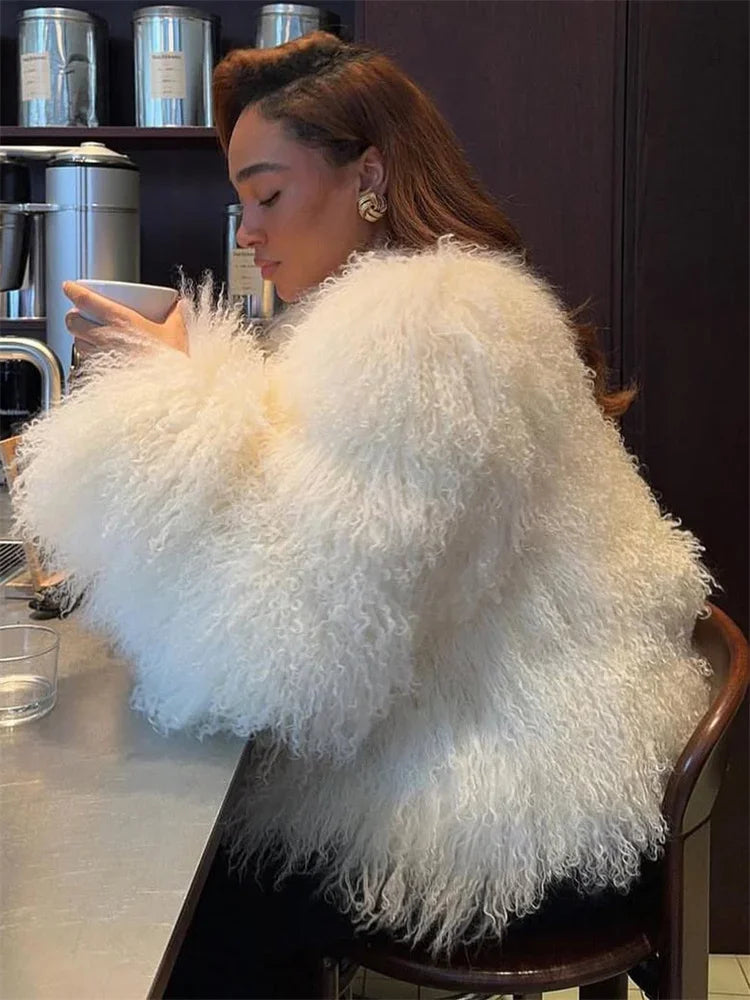 Women's Fluffy Faux Fur Coat & Overcoat – Stylish Warm Winter Outerwear for Women