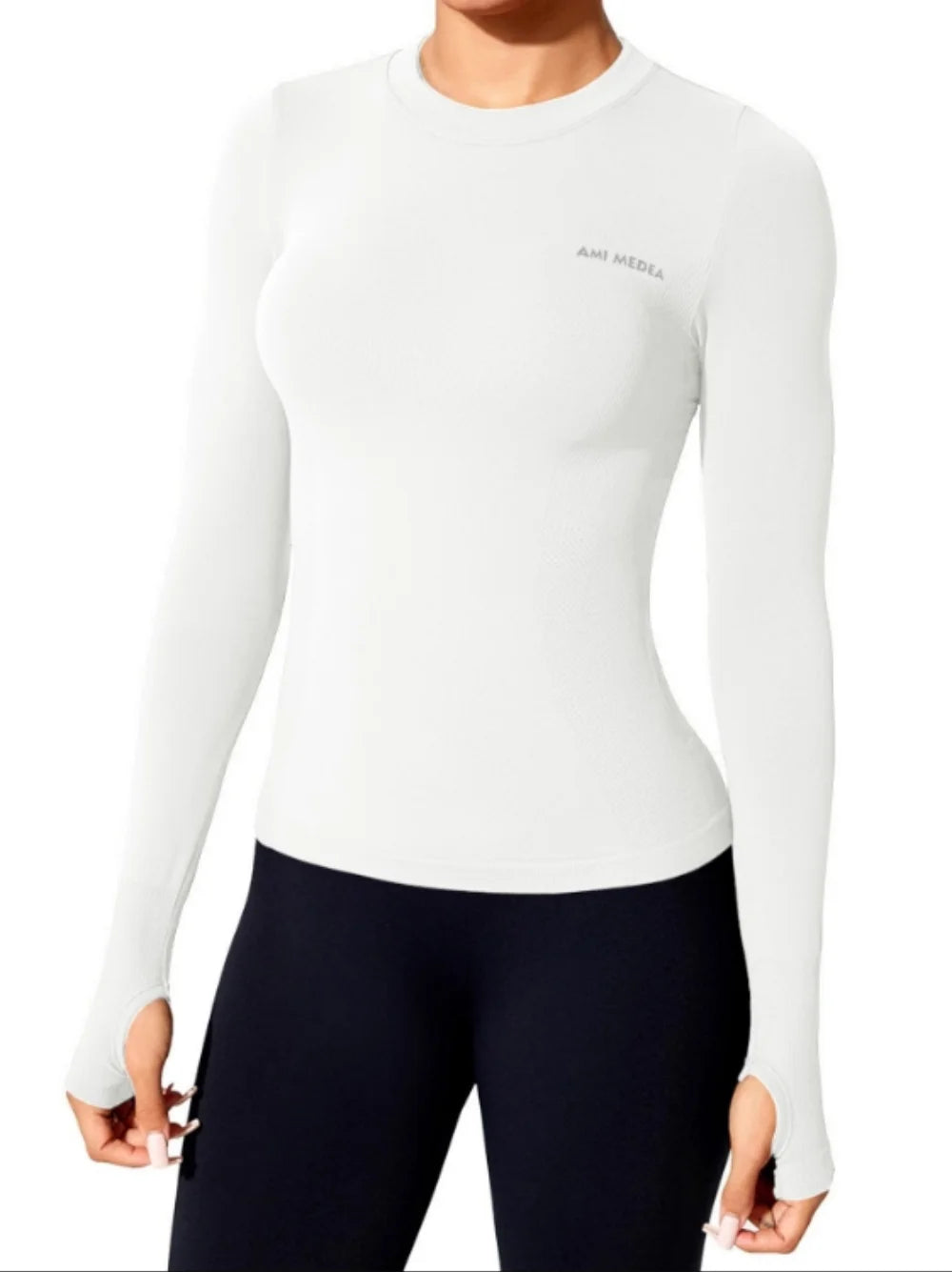 Women's Long Sleeve Compression Sweater Top – Breathable, Slimming, Athletic Fit for Activewear
