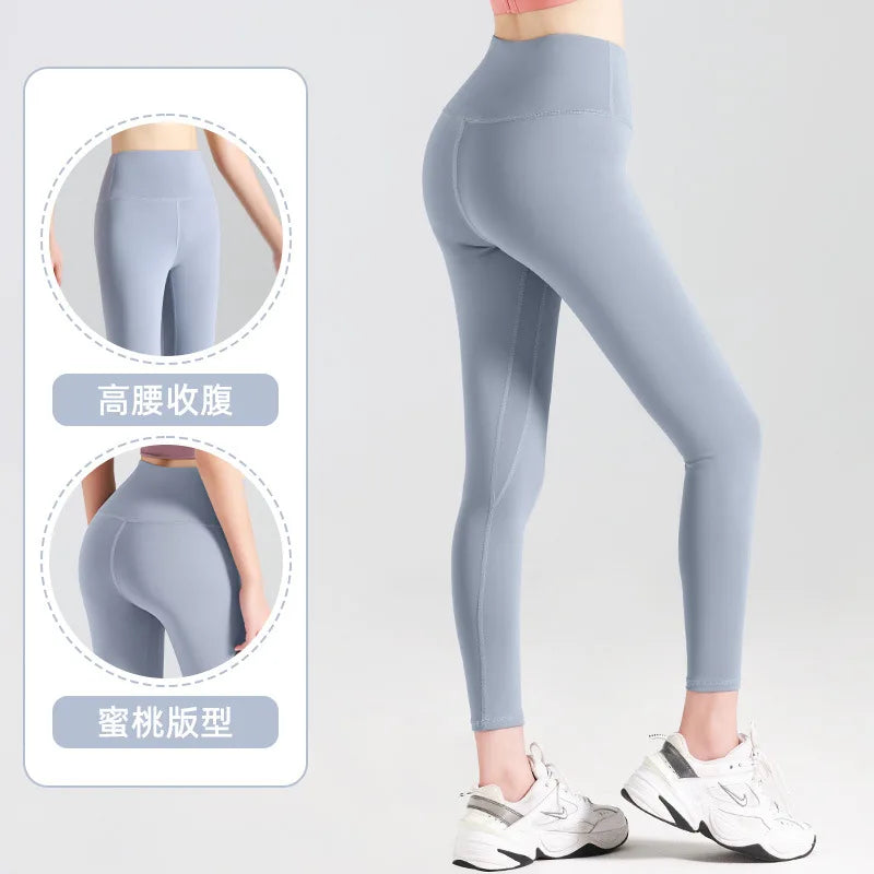 Women's High-Waisted Ribbed Yoga Pants - Various Colors