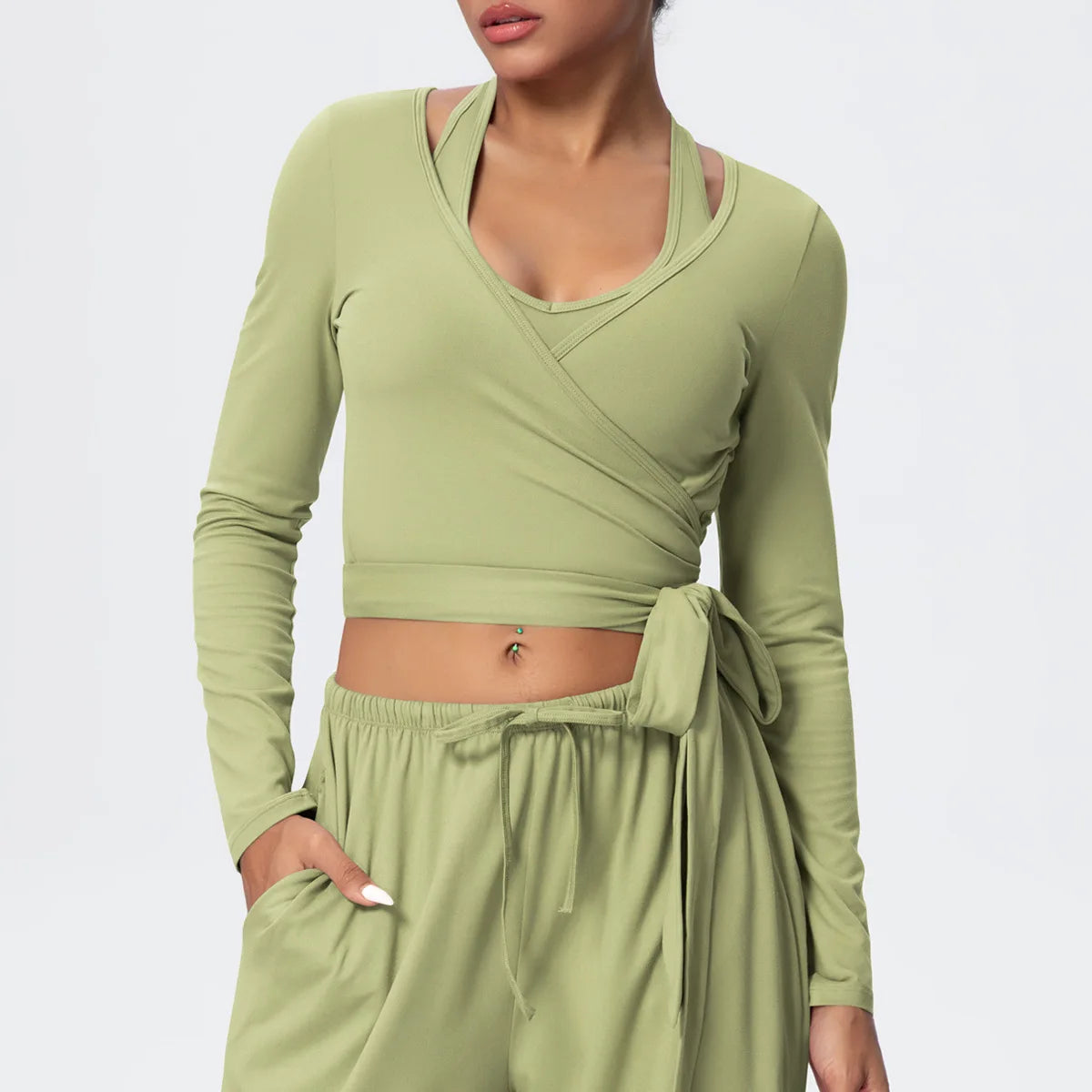 Women Drawstring Yoga Pants Wide Leg Loose Casual Straight