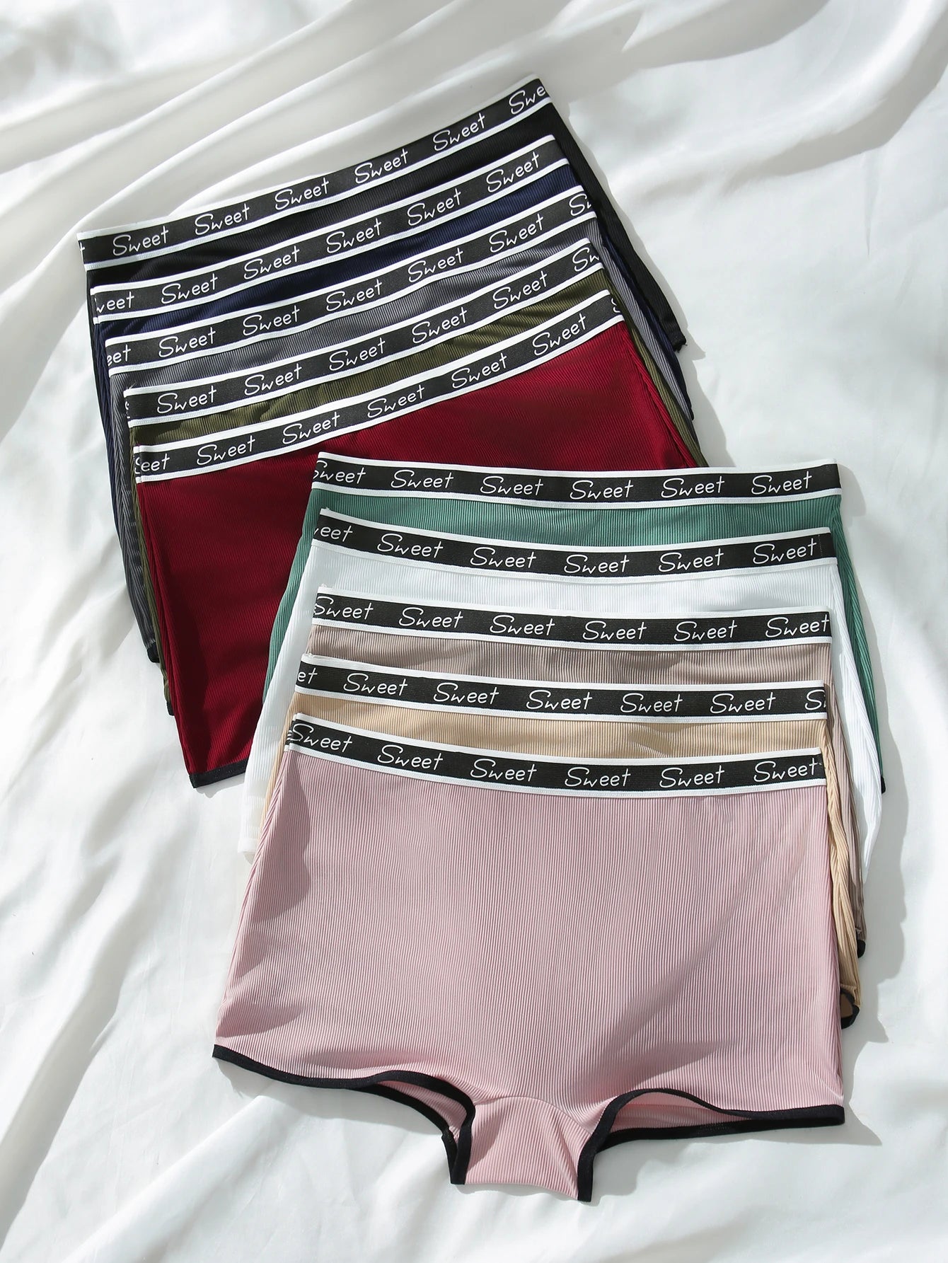 Women's 10-Piece Assorted Color Boxer Briefs Set - Comfortable & Stylish Underwear Collection
