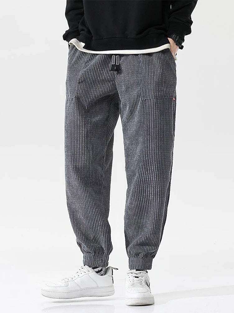 Men's Fleece Corduroy Loose Joggers