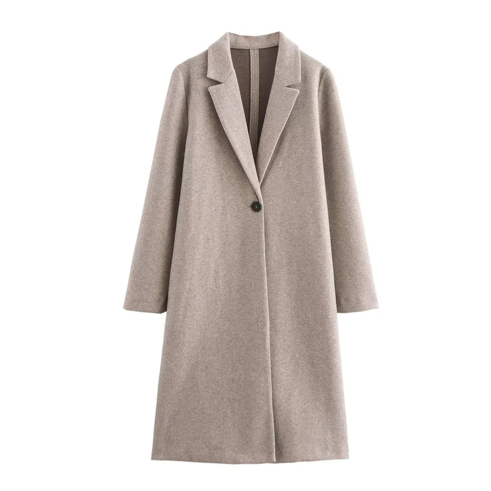 Women's Oversized Soft Long Coat with Button Closure