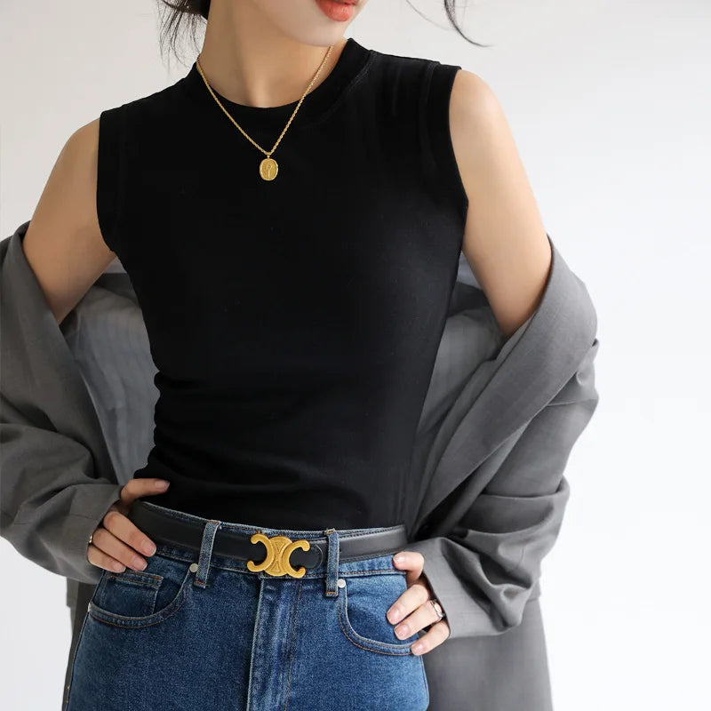 Women's Cotton Round Neck Camisole Vest