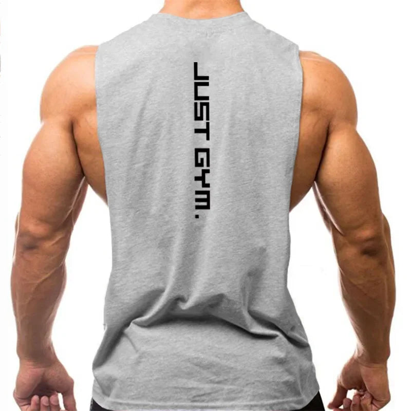 Just Gym Men's Fitness Tank Top - Side Cut Tee for Optimal Performance and Style