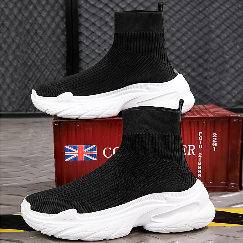 Breathable Mesh High-Top Sneakers for Men & Women