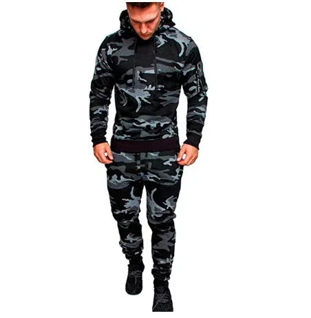 Men's Two-Piece Hooded Sweatshirt & Drawstring Pants Set