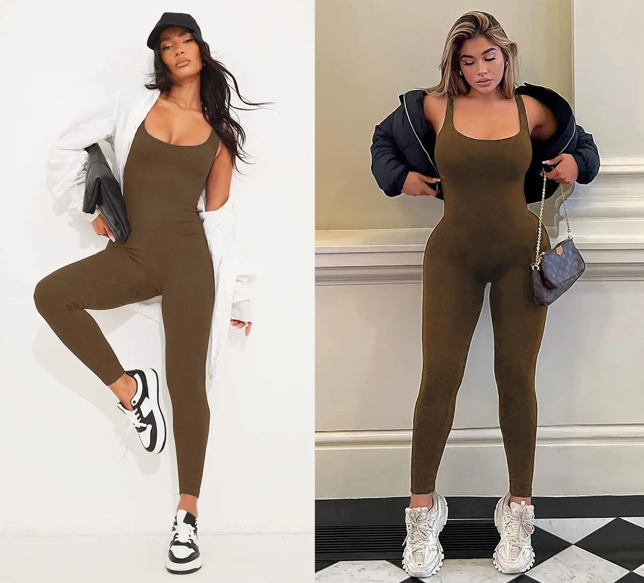 Women's Ribbed One Piece Bodycon Romper