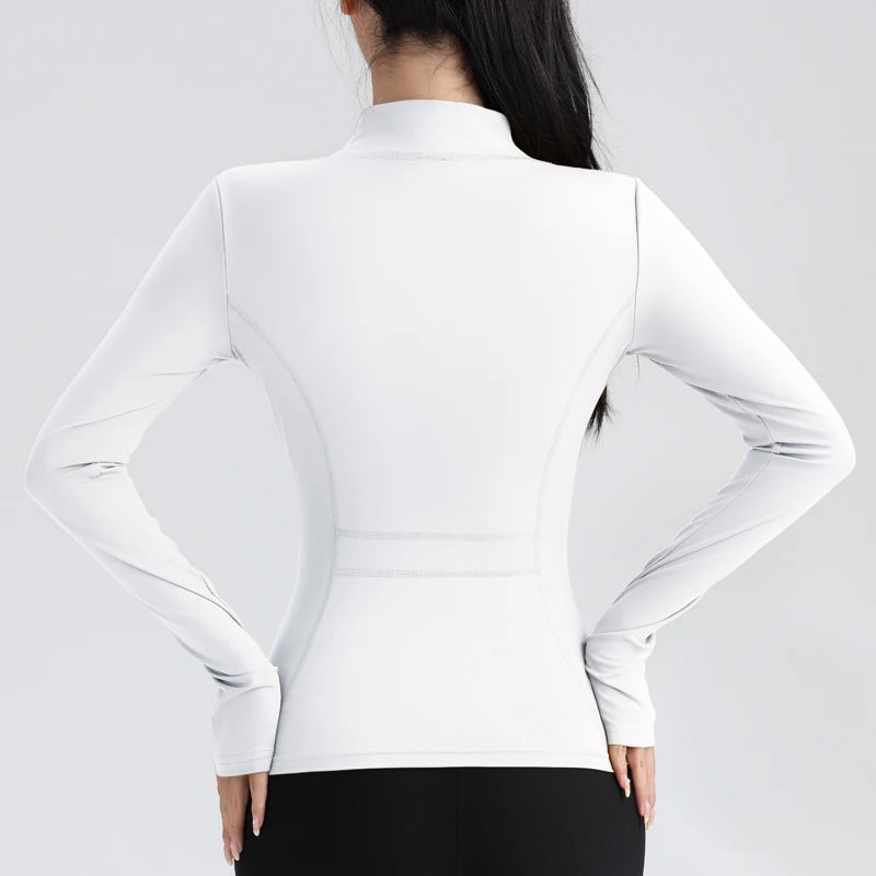 Women's Slim Fit Long Sleeve Zipper Sweater Jacket