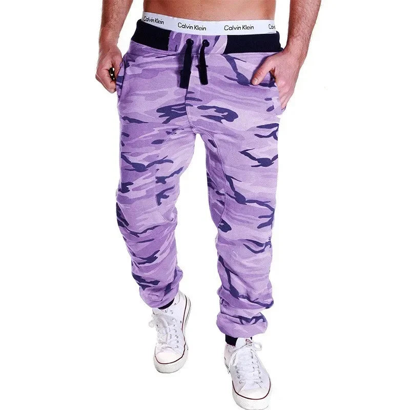 Men's Slim Fit Stretchy Camouflage Drawstring Sweatpants