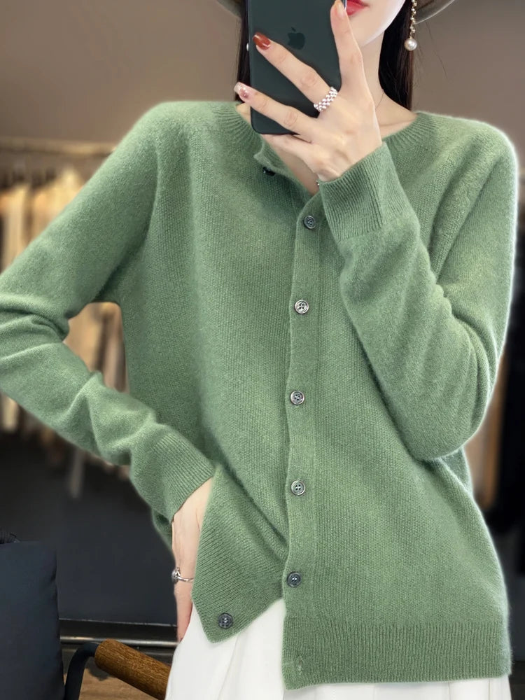Women's Long Sleeve Merino Wool Cardigan