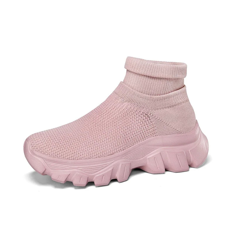Women's Light Ankle Sock Boots – With Non-Slip Thick Soles - Various Colors
