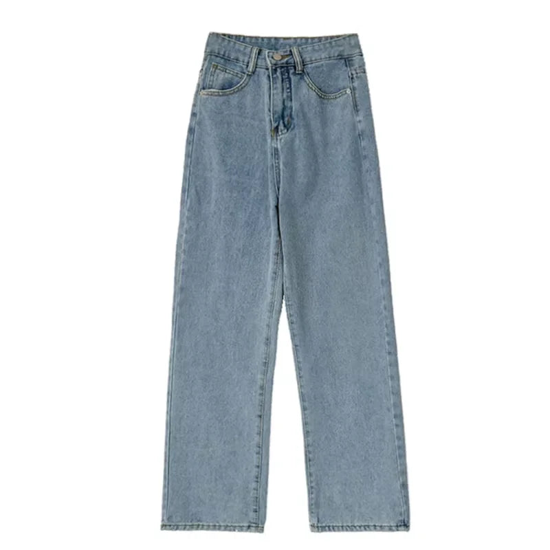 Vintage Women's Denim Jeans - Straight Leg, Loose Fit Wide Leg Casual Trousers