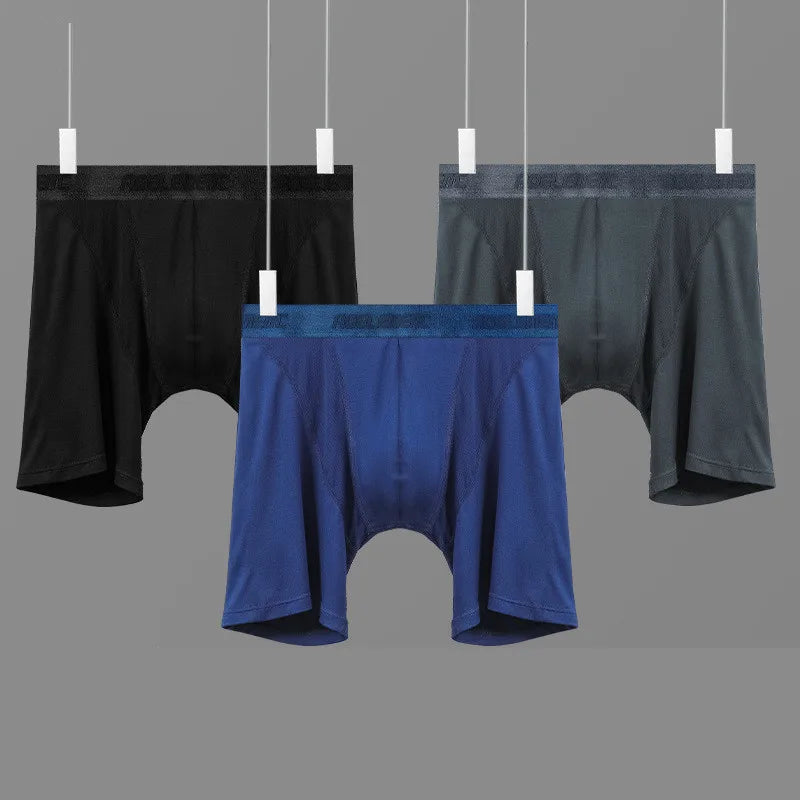 Cotton Long Boxers for Men - 3 Pieces Compression Shorts