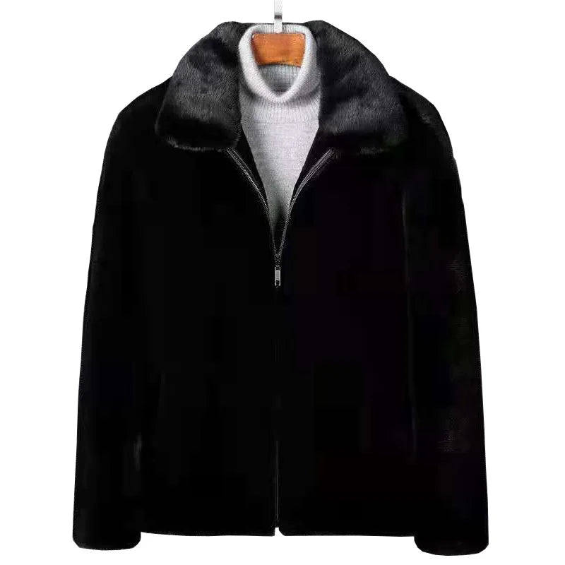 Supzoom Men's Hooded Jacket with Faux Fur and Zipper
