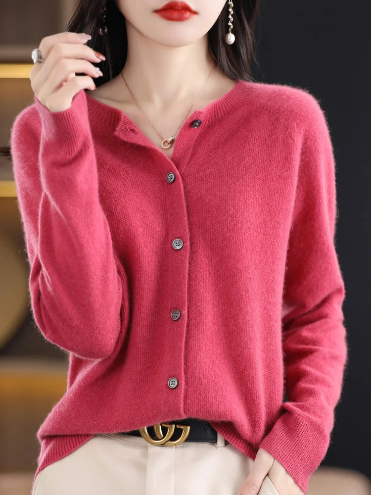 Women's Long Sleeve Merino Wool Cardigan