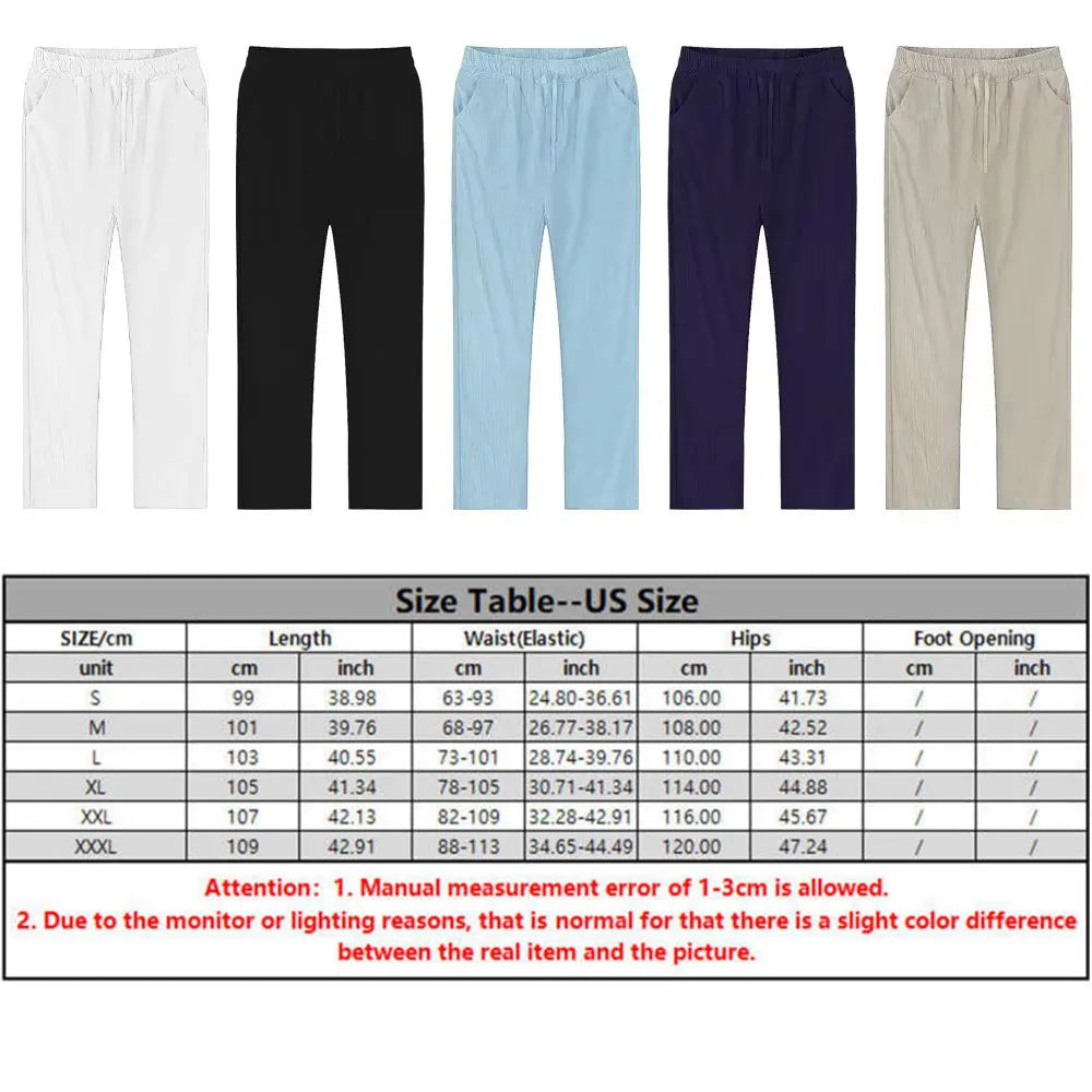 2-Piece Men's Cotton Linen Shirt and Pants Set