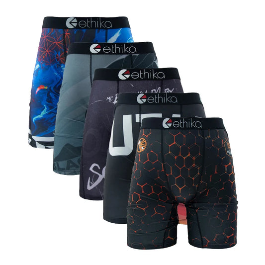 ETHIKA Men's 5-Pack Breathable Mesh Crotch Underwear