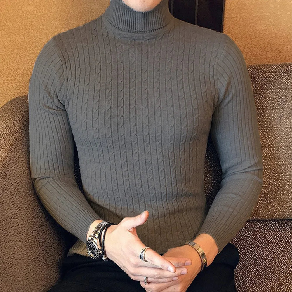 Men's Thick Knitwear Long Sleeve Turtleneck Sweater
