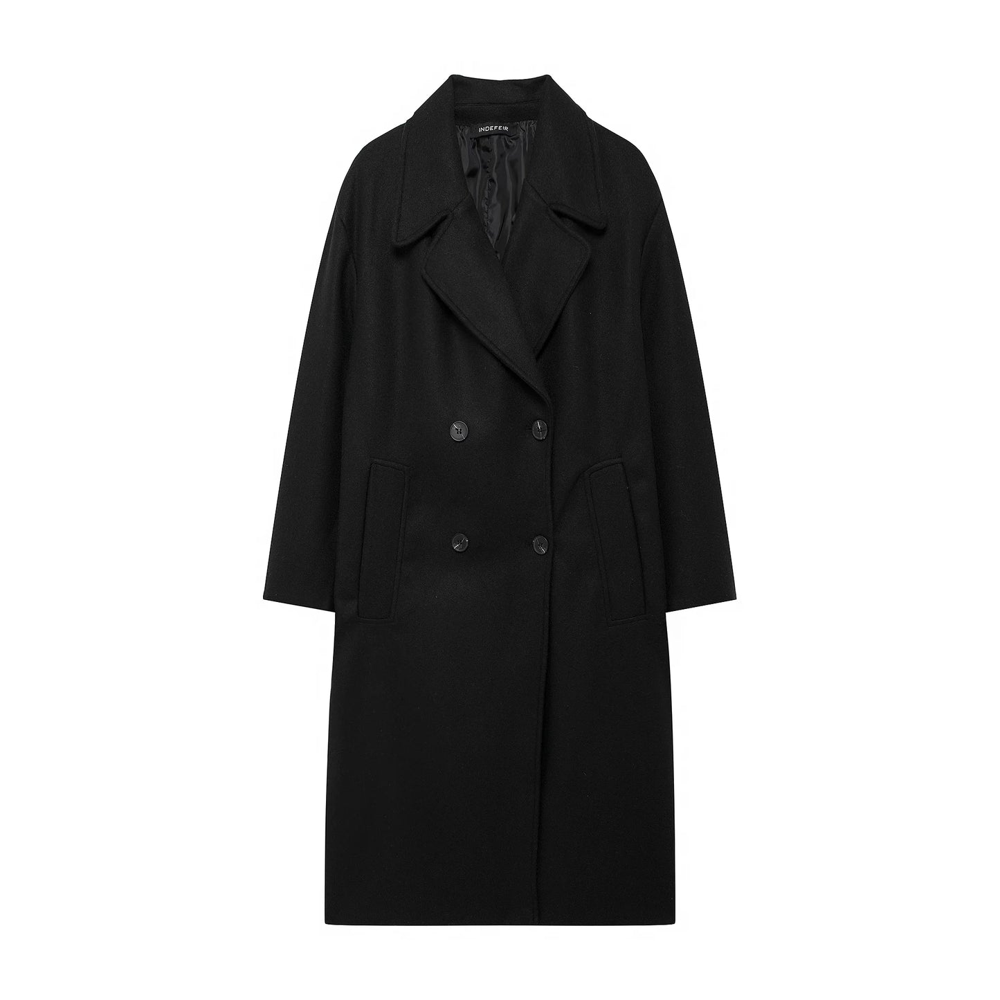 TRAFZA Women's Long Sleeve Lapel Coat - Warm Thick Trench Jacket