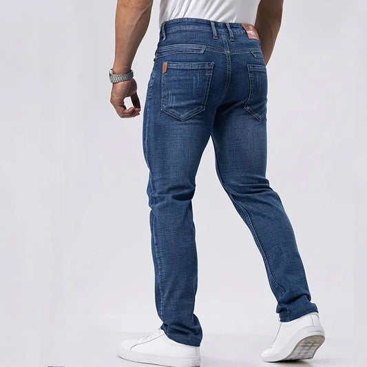 Men's Casual Straight Fit Stretch Denim Jeans - Classic & Comfortable Slim Fit Denim for Men