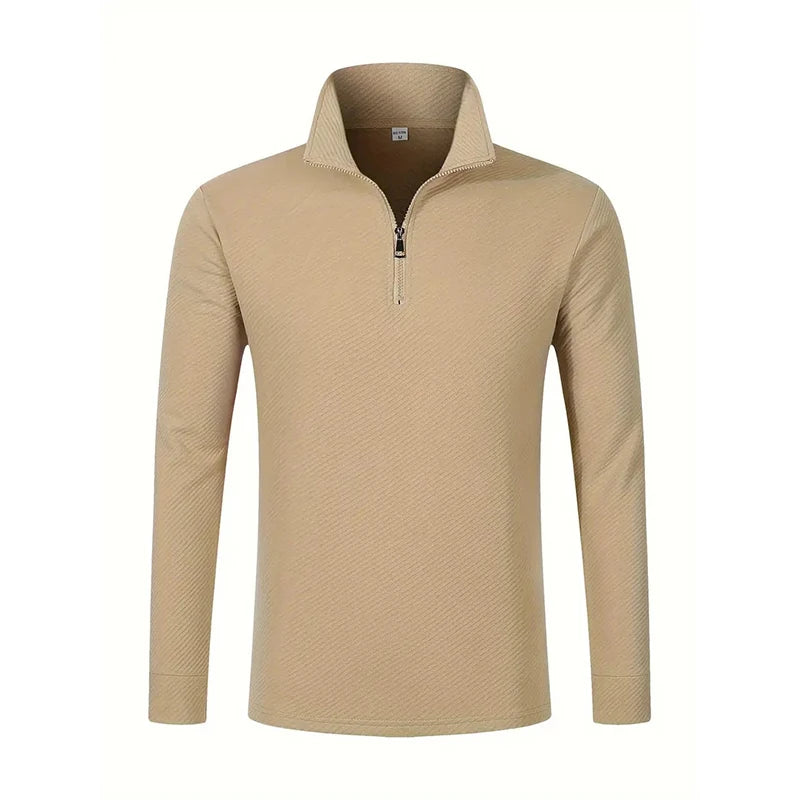Men's Long Sleeve Zipper Polo Sweater