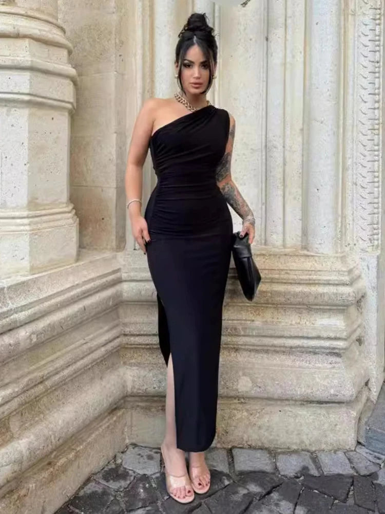 Sleeveless Backless Slim Dress for Women - Off-Shoulder Style