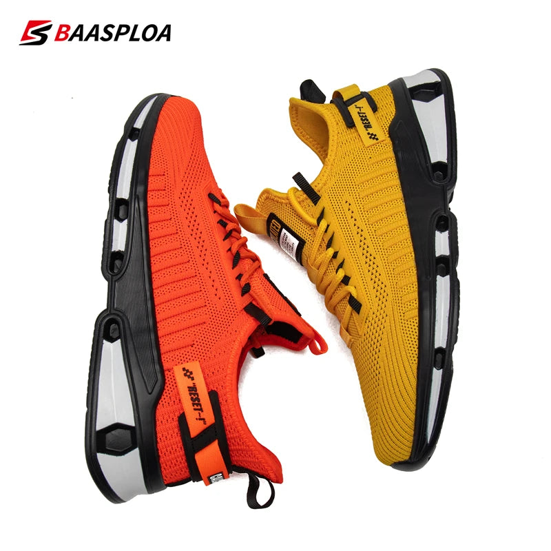 Baasploa Men's Sneakers - Breathable, Anti-Slip, Shock-Absorbing Athletic Shoes