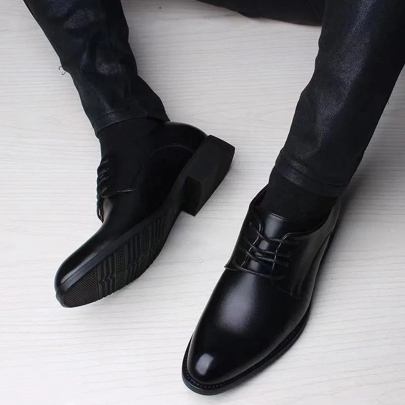 Men's Faux Leather Heightening Shoes - Stylish Elevated Men's Footwear
