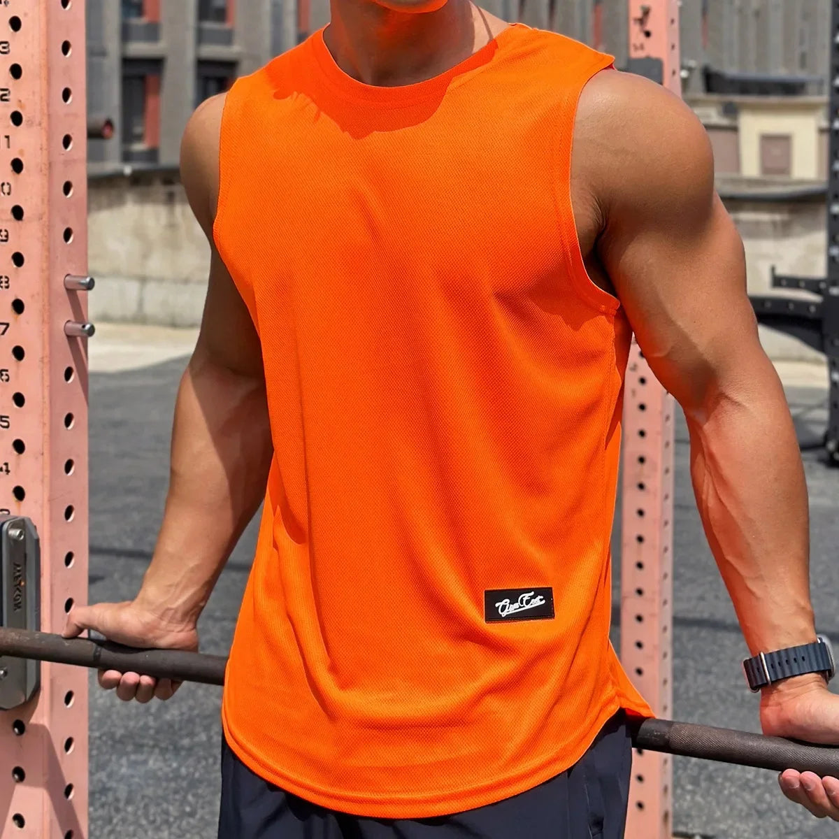 Men's Round Neck Vest with Mesh Bottom - Various Colors