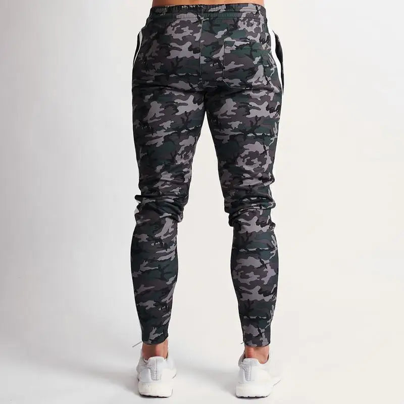 Men's Slim Fit Camo Joggers with Drawstring Waist – Stylish & Comfortable Activewear